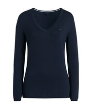 TOMMY HILFIGER TH Pull &agrave; col en V pour femme bleu - Chandails pour femmes - 4