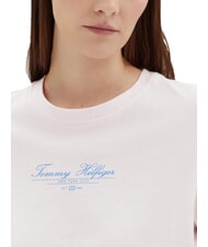 TOMMY HILFIGER TH T-shirt &agrave; manches courtes imprim&eacute; rose clair - T-shirt - 3