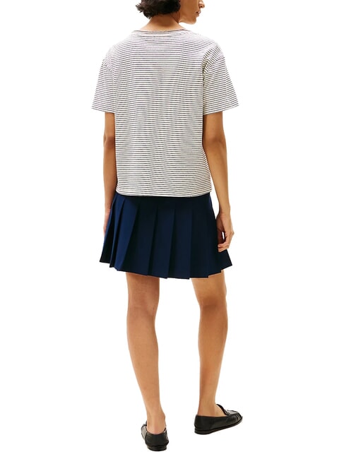 TH T-shirt coupe d&eacute;contract&eacute;e &agrave; col en V cr&egrave;me/bleu fonc&eacute; stp - T-shirt