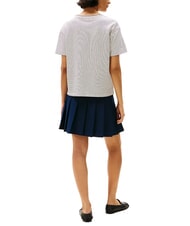 TOMMY HILFIGER TH T-shirt coupe d&eacute;contract&eacute;e &agrave; col en V cr&egrave;me/bleu fonc&eacute; stp - T-shirt - 3