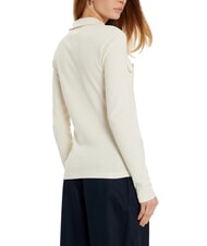 TOMMY HILFIGER TH polo &agrave; manches longues coupe ajust&eacute;e p&eacute;tale d'ivoire - chemise polo - 2