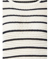 TOMMY HILFIGER POINTELLE CROCHET Pull ray&eacute; l&eacute;ger porcelaine blanche &agrave; rayures bleues - Chandails pour femmes - 4