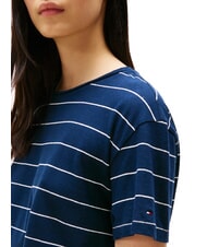 TOMMY HILFIGER TH MODERN T-shirt imprim&eacute; en lin m&eacute;lang&eacute; Breton &eacute;cru/bleu marine nuit stp - T-shirt - 3