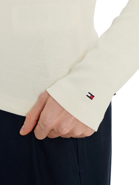 TH polo &agrave; manches longues coupe ajust&eacute;e p&eacute;tale d'ivoire - chemise polo