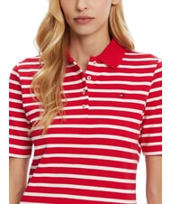 TOMMY HILFIGER TH 1985 polo &agrave; manches courtes pour femmes rouge/blanc moyen - chemise polo - 3