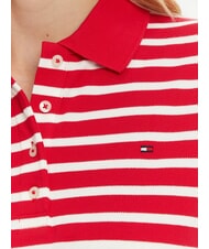 TOMMY HILFIGER TH 1985 polo &agrave; manches courtes pour femmes rouge/blanc moyen - chemise polo - 4