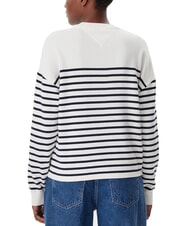 TOMMY HILFIGER VARSITY Pull en coton &agrave; col rond avec logo blanc ancien - Chandails pour femmes - 2