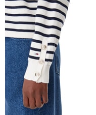TOMMY HILFIGER VARSITY Pull en coton &agrave; col rond avec logo blanc ancien - Chandails pour femmes - 4