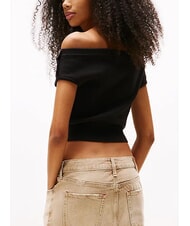 TOMMY HILFIGER TH JEANS Pull court &agrave; manches courtes noir - T-shirt - 2