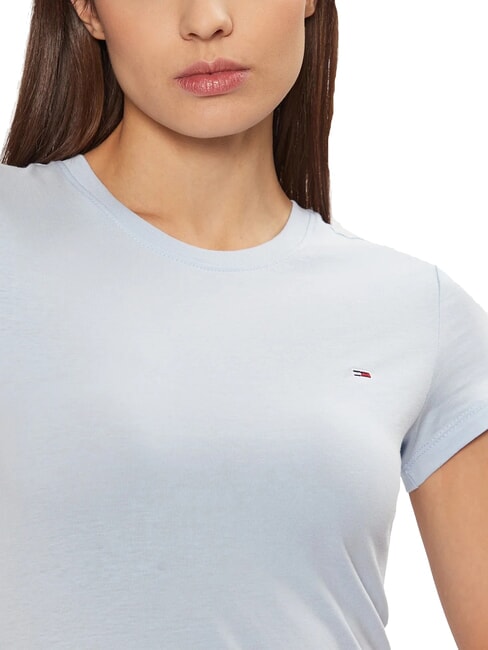 TH JEANS T-shirt &agrave; manches courtes avec logo brod&eacute; doux bleu - T-shirt