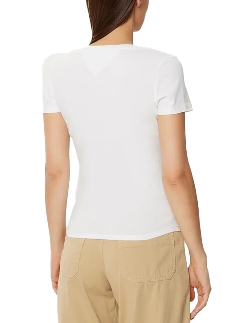 TH JEANS T-shirt &agrave; manches courtes et col en V blanc - T-shirt