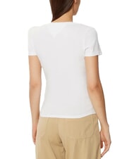 TOMMY HILFIGER TH JEANS T-shirt &agrave; manches courtes et col en V blanc - T-shirt - 2