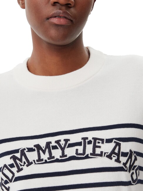 VARSITY Pull en coton &agrave; col rond avec logo blanc ancien - Chandails pour femmes