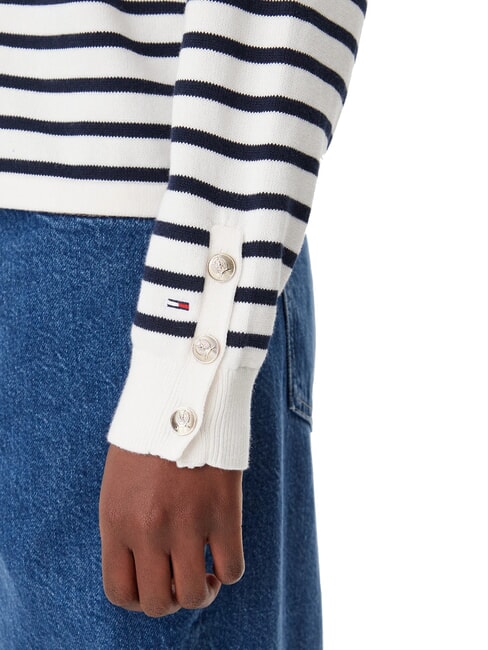 VARSITY Pull en coton &agrave; col rond avec logo blanc ancien - Chandails pour femmes