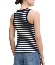 TOMMY HILFIGER TH D&eacute;bardeur marine nuit fonc&eacute;e/ &eacute;cru stp - T-shirt - 2