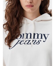 TOMMY HILFIGER SCRIPT LOGO Sweat &agrave; capuche coupe d&eacute;contract&eacute;e blanc ancien - Sweat-shirts pour femmes - 3