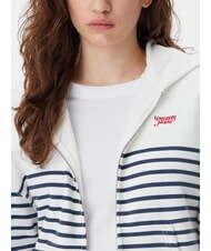 TOMMY HILFIGER SCRIPT LOGO Sweat &agrave; capuche en coton &agrave; fermeture &eacute;clair int&eacute;grale rayures &eacute;crues/marines - Sweat-shirts pour femmes - 3