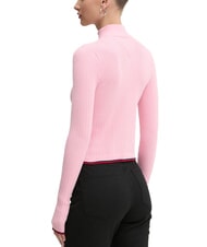 TOMMY HILFIGER TH JEANS Gilet l&eacute;ger en maille torsad&eacute;e avec fermeture &eacute;clair int&eacute;grale rayures roses - Chandails pour femmes - 2