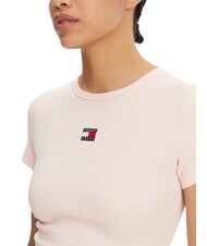 TOMMY HILFIGER TH JEANS T-shirt c&ocirc;tel&eacute; &agrave; manches courtes rose pr&eacute;cieux - T-shirt - 3