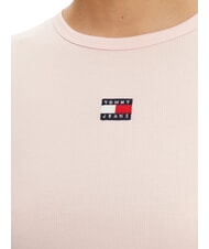 TOMMY HILFIGER TH JEANS T-shirt c&ocirc;tel&eacute; &agrave; manches courtes rose pr&eacute;cieux - T-shirt - 4