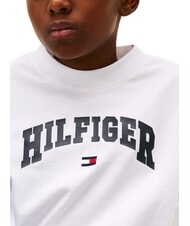 TOMMY HILFIGER KIDS BIMBA T-shirt &agrave; manches courtes coupe d&eacute;contract&eacute;e blanc - Tee-shirt enfant - 3