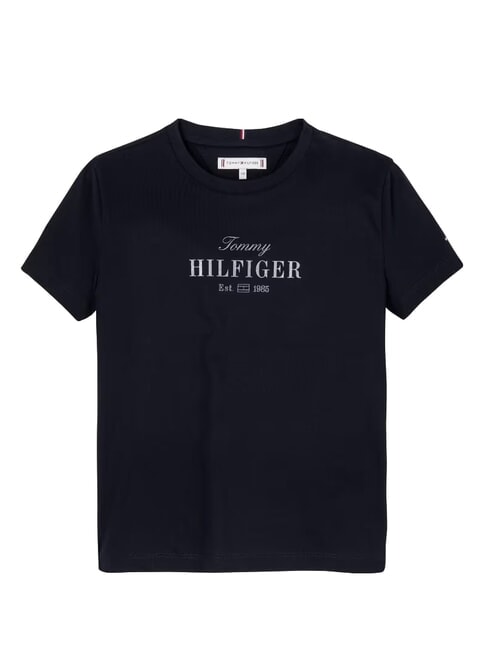 KIDS BIMBA T-shirt en coton imprim&eacute; &agrave; paillettes marine nuit noire - Tee-shirt enfant