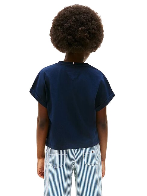 KIDS BIMBA T-shirt &agrave; manches courtes coupe d&eacute;contract&eacute;e marine nuit noire - Tee-shirt enfant