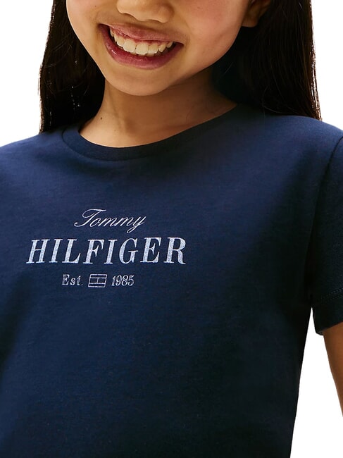 KIDS BIMBA T-shirt en coton imprim&eacute; &agrave; paillettes marine nuit noire - Tee-shirt enfant