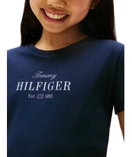 TOMMY HILFIGER KIDS BIMBA T-shirt en coton imprim&eacute; &agrave; paillettes marine nuit noire - Tee-shirt enfant - 3