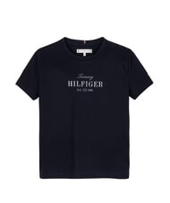 TOMMY HILFIGER KIDS BIMBA T-shirt en coton imprim&eacute; &agrave; paillettes marine nuit noire - Tee-shirt enfant - 4