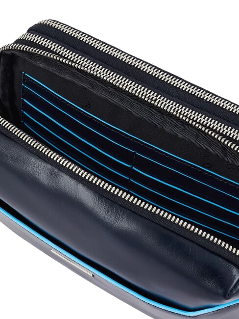 BLUE SQUARE &Eacute;tui porte-cartes en cuir bleu - Portefeuilles Homme