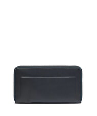 PIQUADRO ATLAS Portefeuille en cuir zipp&eacute; nero2 - Portefeuilles Femme - 3