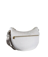 BORBONESE BORBONAIS LUNA Sac &agrave; bandouli&egrave;re en tissu jet op coton blanc - Sacs pour Femme - 2