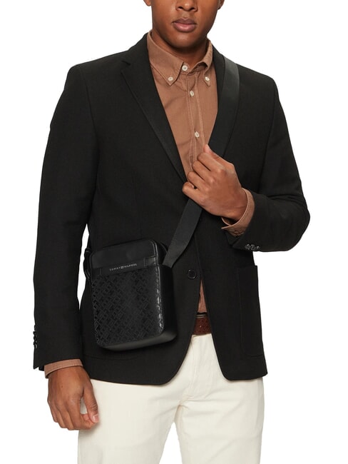 TH MONOGRAM petit sac &agrave; main noir - Sacs en Bandouli&egrave;res pour Homme