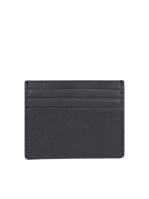 TH BUSINESS porte-cartes plat en cuir saffiano bleu espace - Portefeuilles Homme