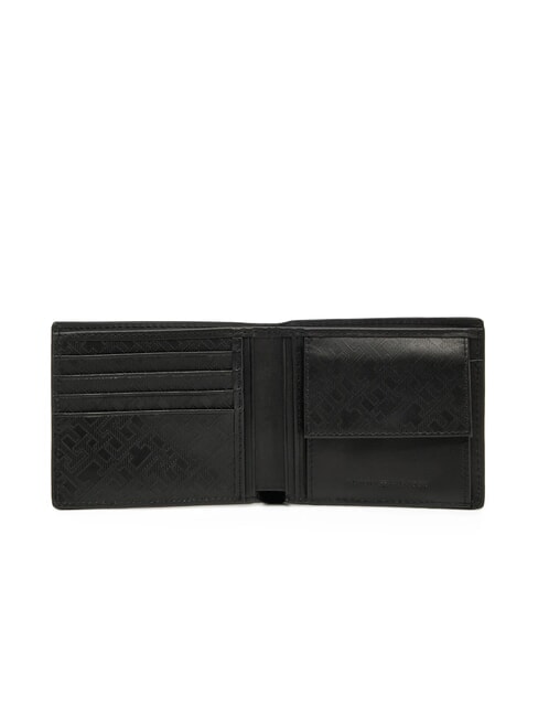 TH MONOGRAM Portefeuille en cuir avec porte-monnaie noir - Portefeuilles Homme