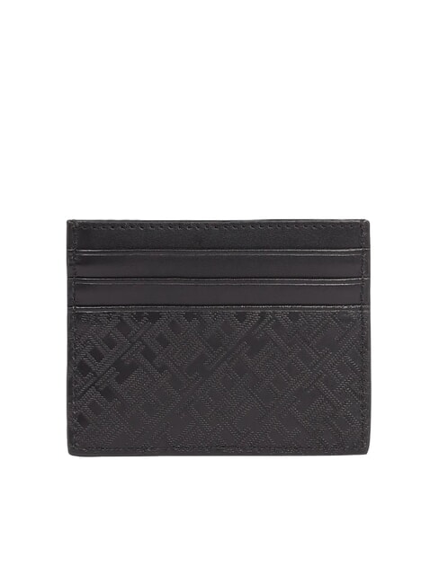 TH porte-cartes en cuir plat noir - Portefeuilles Homme