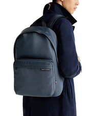 TOMMY HILFIGER TH ELEMENT REPREVE Sac &agrave; dos en tissu recycl&eacute; denim militaire - Sacs &agrave; dos pour ordinateur portable - 4