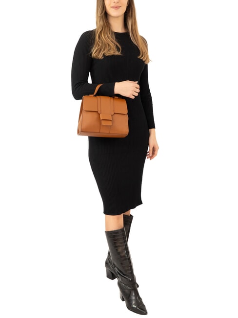 SABRINA &Eacute;l&eacute;gant sac &agrave; main en cuir dollar cuir fonc&eacute; - Sacs pour Femme