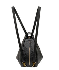 LESAC TRIO sac &agrave; dos en cuir d'autruche Autruche noire - Sacs pour Femme - 2