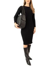 LESAC TRIO sac &agrave; dos en cuir d'autruche Autruche noire - Sacs pour Femme - 4