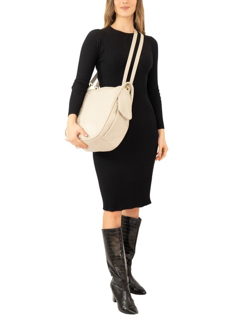 TRIO sac &agrave; dos en cuir d'autruche Autruche blanche - Sacs pour Femme