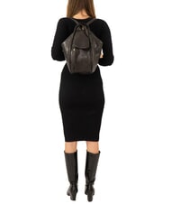 LESAC TRIO Sac &agrave; dos cartable en cuir damass&eacute; damas noir - Sacs pour Femme - 6