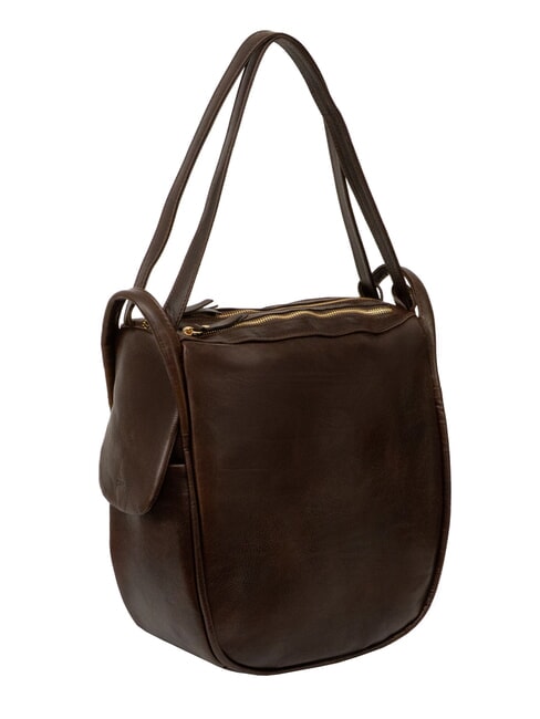 TRIO Sac &agrave; dos en cuir nappa caf&eacute; - Sacs pour Femme