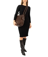 LESAC TRIO Sac &agrave; dos en cuir nappa caf&eacute; - Sacs pour Femme - 5