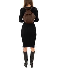 LESAC TRIO Sac &agrave; dos en cuir nappa caf&eacute; - Sacs pour Femme - 6