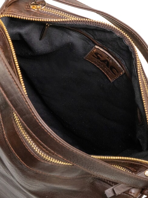 TRIO Sac &agrave; dos en cuir nappa caf&eacute; - Sacs pour Femme