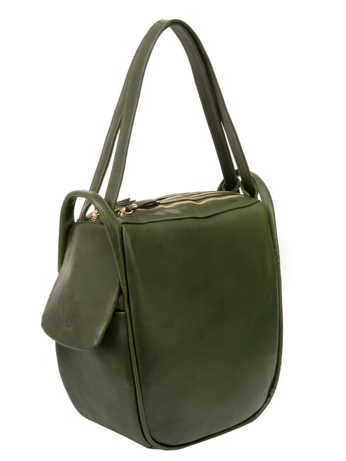 TRIO Sac &agrave; dos en cuir nappa vert - Sacs pour Femme