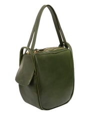 LESAC TRIO Sac &agrave; dos en cuir nappa vert - Sacs pour Femme - 3