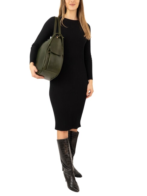 TRIO Sac &agrave; dos en cuir nappa vert - Sacs pour Femme